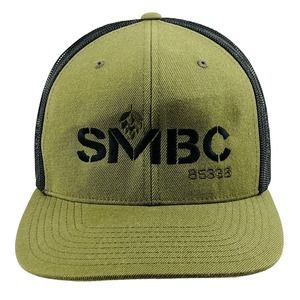 Saddle Mountain Brewing Co Trucker Hat SMBC 85338 Hops Army Green Black Mesh Cap